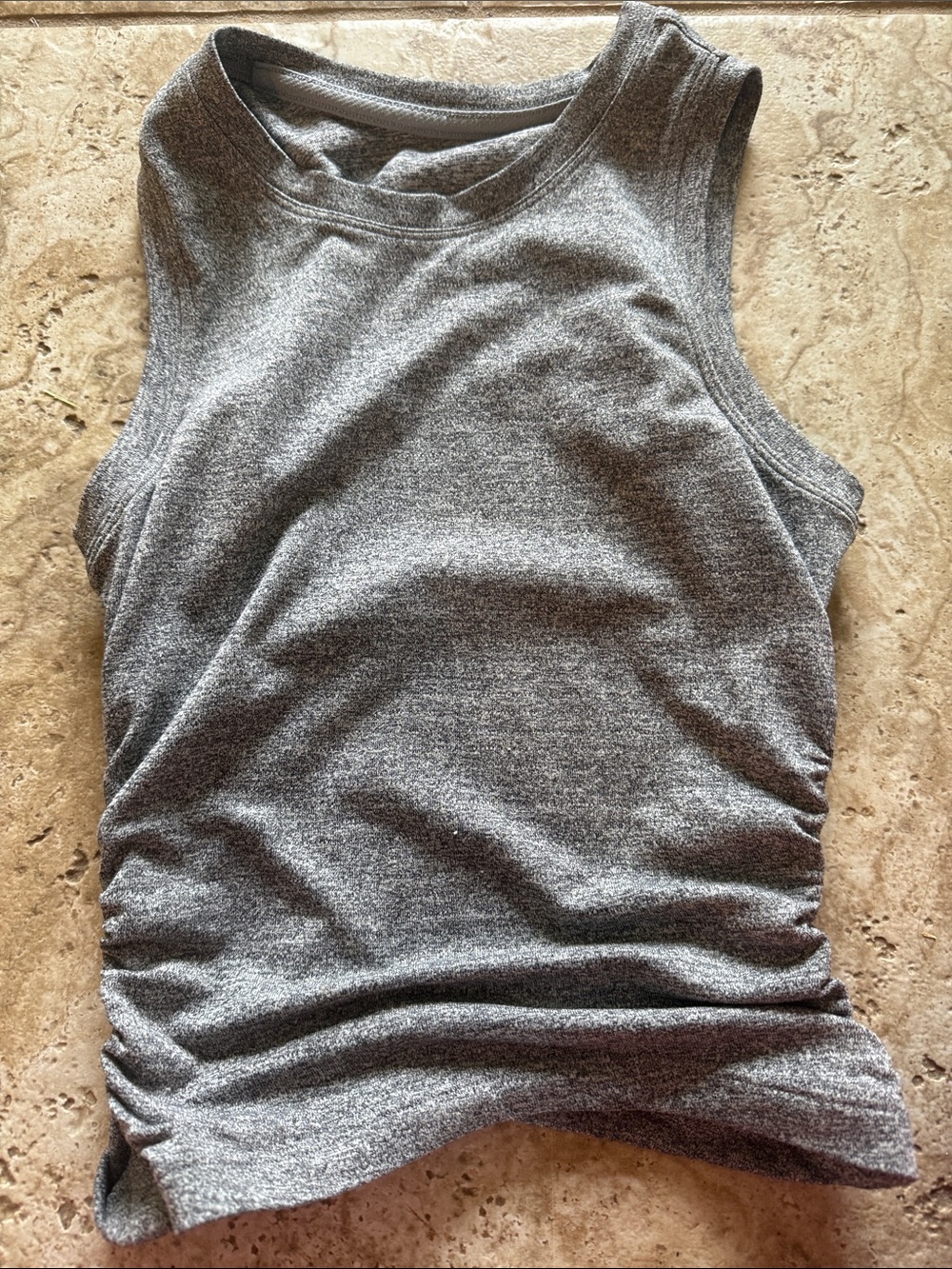 lululemon athletica Gray Heather Ruched Athletic Tank